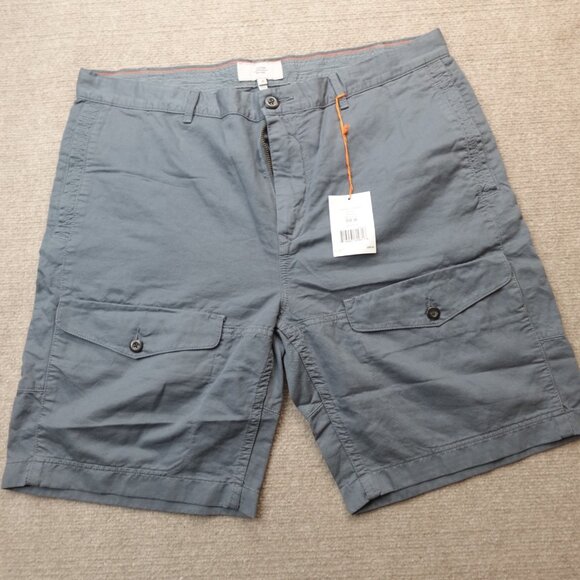 Jack Spade Shorts 36 Blue Cargo Trenton Utility Cotton Linen NEW - Picture 1 of 9